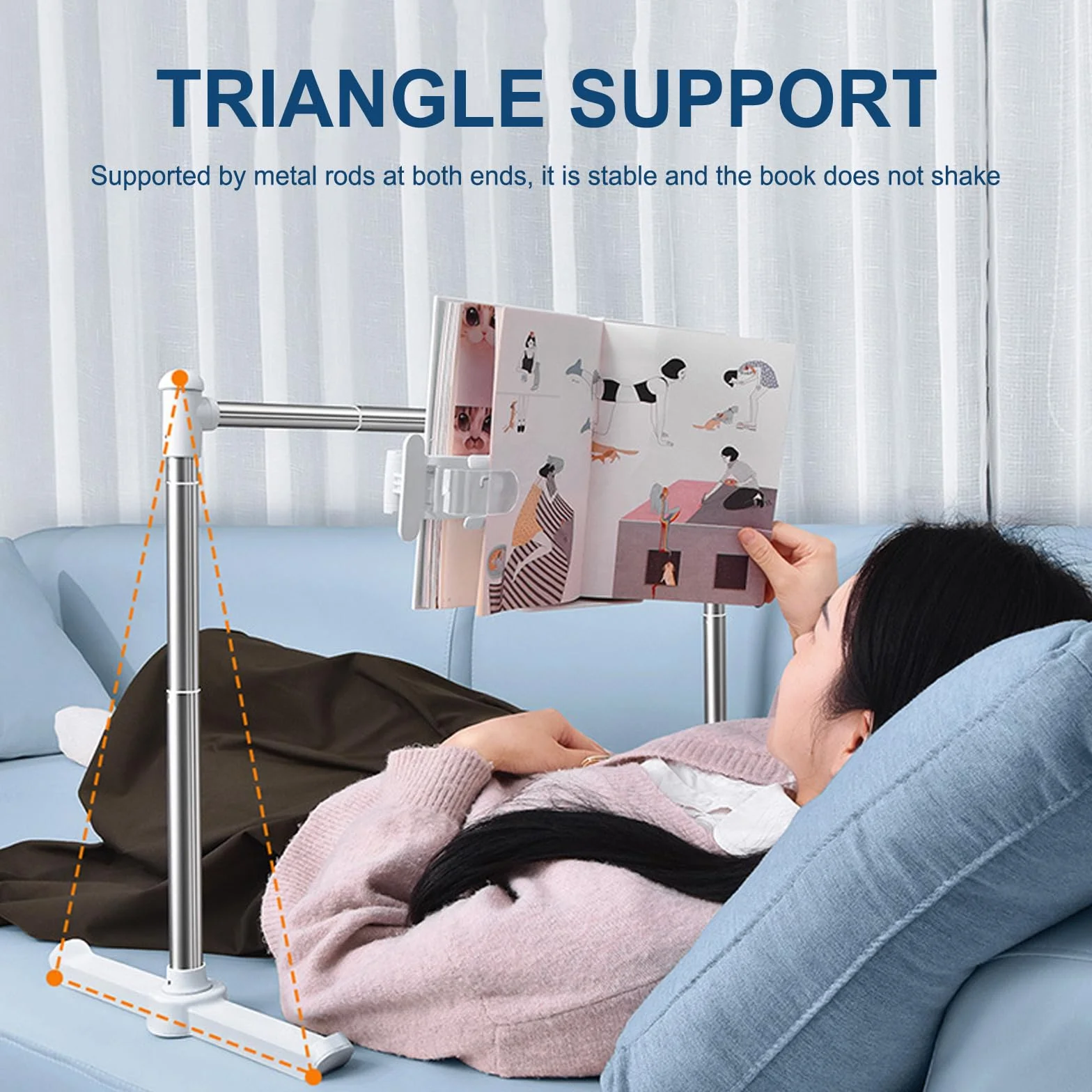 Buhelyc Supporto per Libri per La Lettura, Leggio per Letto, Regolabile Altezza E Inclinazione, Antiscivolo, per Libri, Spartiti, Tablet, Telefoni Cellulari, per Bovindo, Desktop, Divano, Pavimento