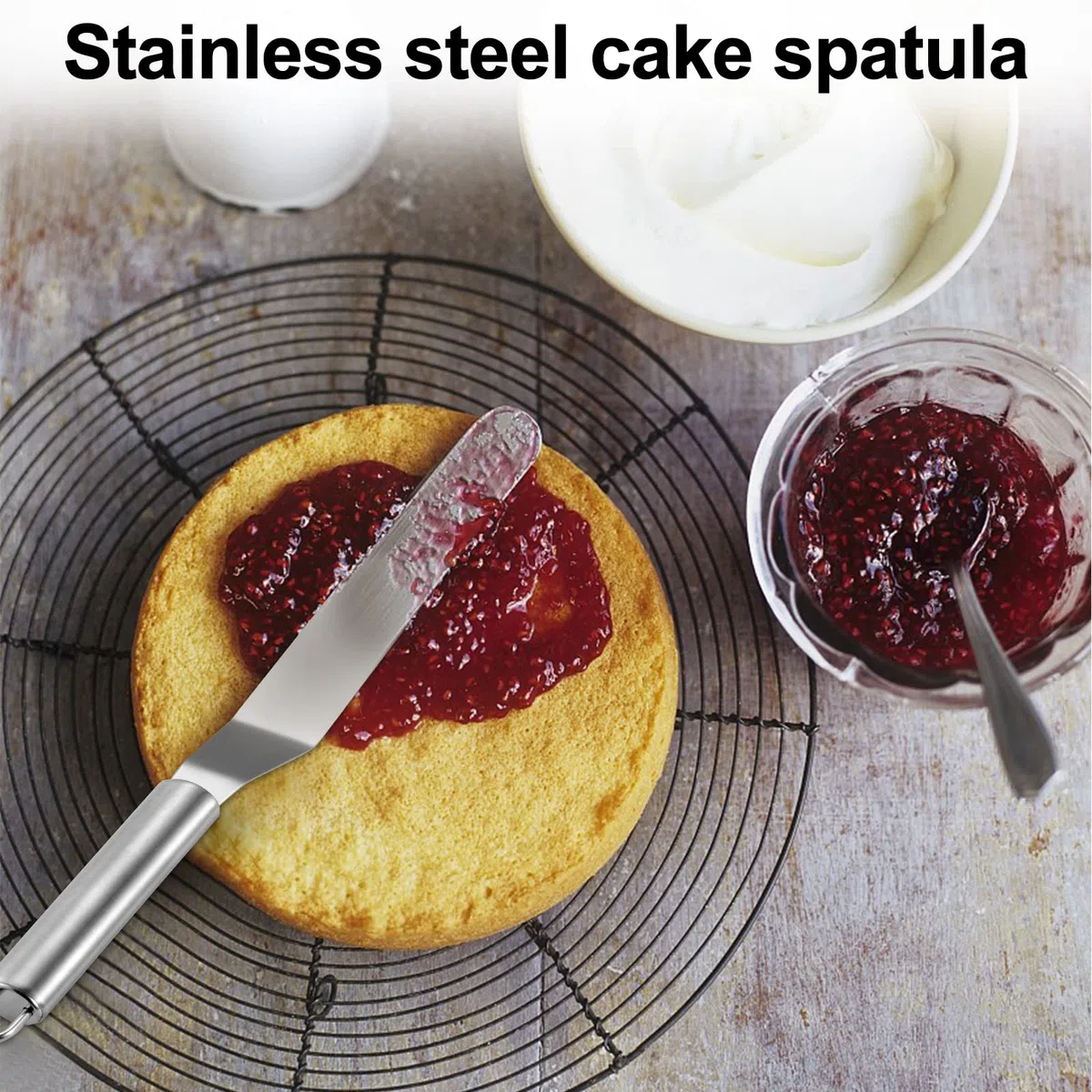 Vinabo Set Spatola Cucina 4 Pezzi, Angolato Glassa Spatole in Acciaio Inox, Spatola per Dolci Torte per Glassare Torte, Cupcake e Pasticcini,Cuoco Decorare Torte Spatola per Glassa