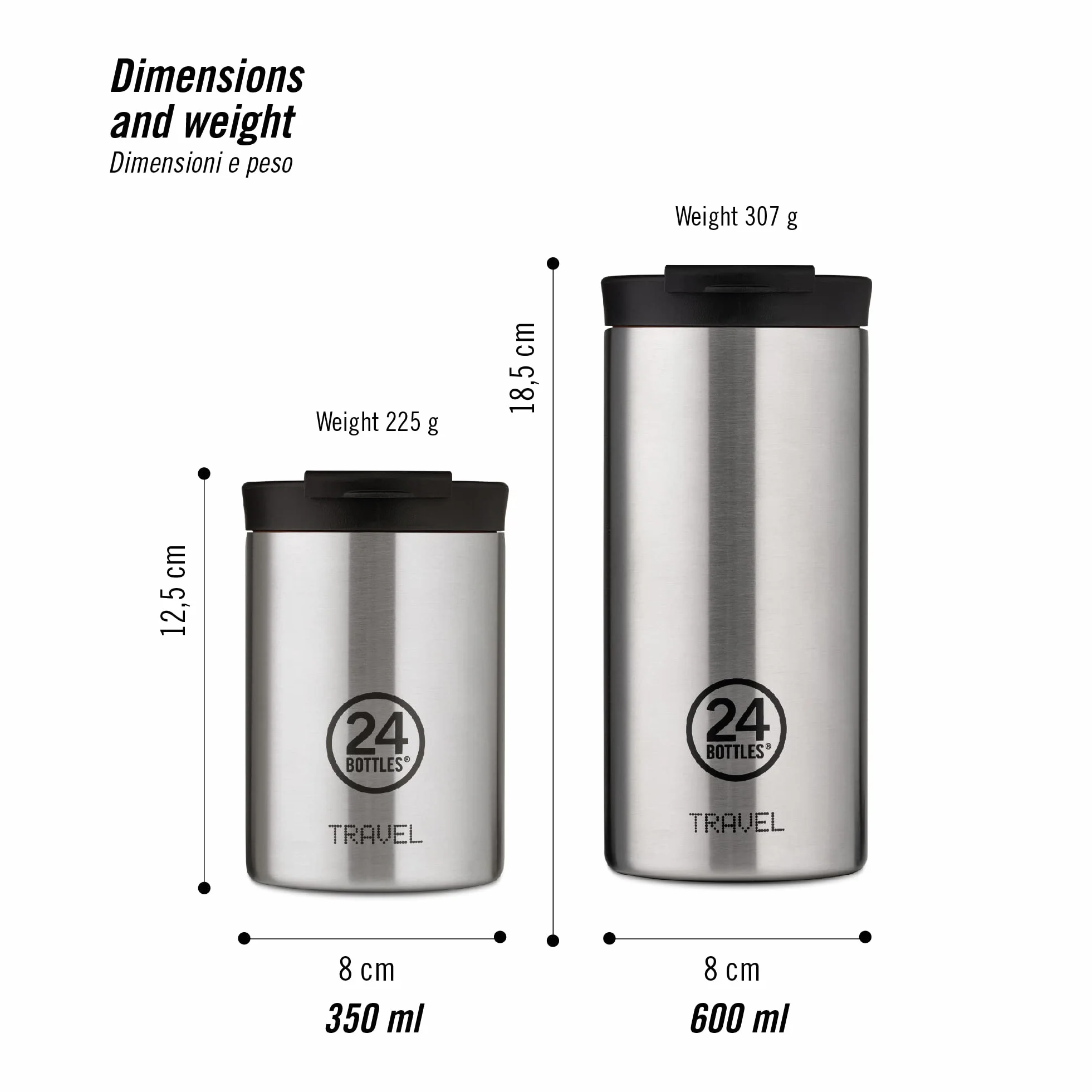 24BOTTLES Travel Tumbler - Tazza Termica da Viaggio, Caffe, Te, Bevande Acciaio Inox, 350 ml, Termos Caffè 100% Ermetico, 6hHot/24hCold, Borraccia Termica Mug, Design Italiano, Pacific Beach