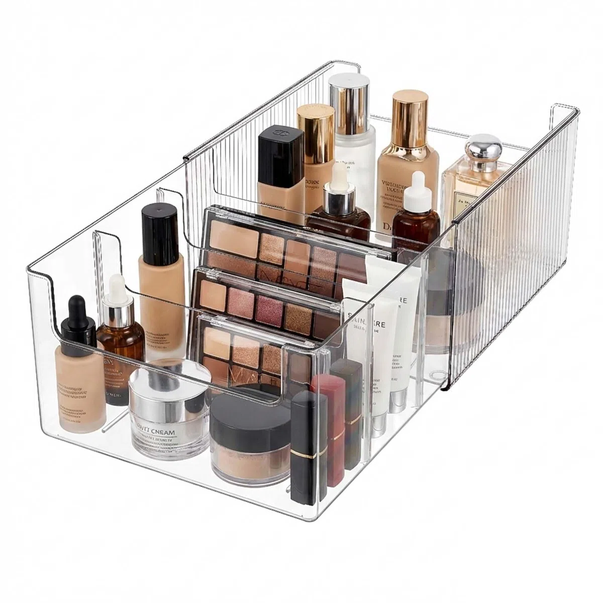 JessLab Organizer Trucco Estraibile, Contenitore Cosmetici per Comò, Piano di Lavoro e Bagno, Scatola Trasparente per Cucina e Lavanderia, 1 Pezzo