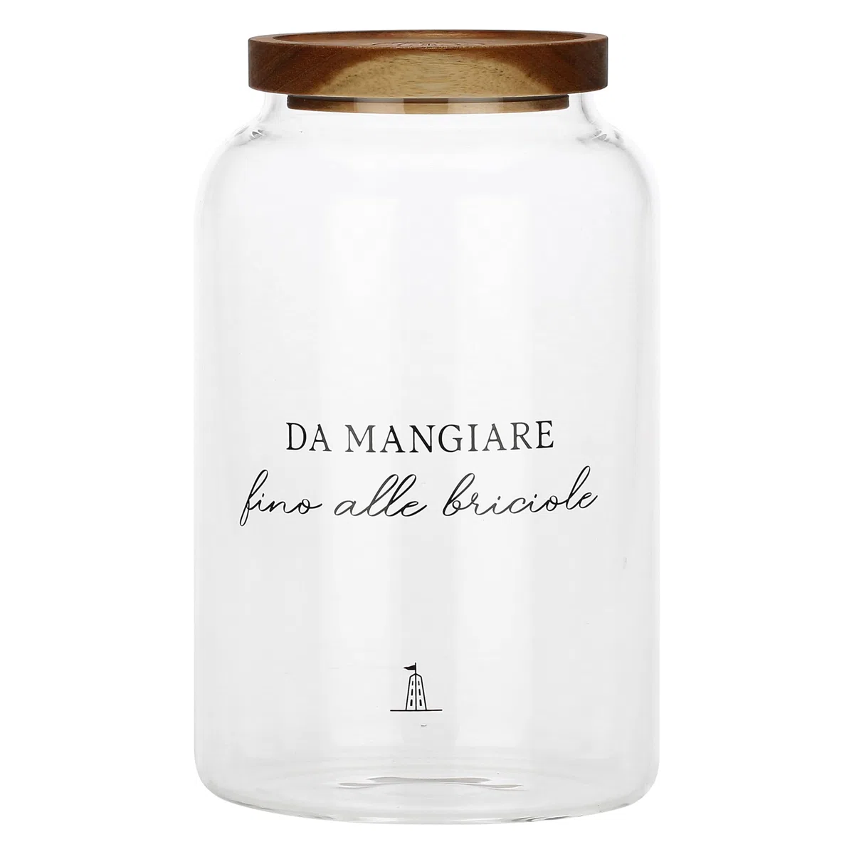 La Porcellana Bianca - Barattolo contenitore biscotti in vetro borosilicato, capacità 3l, collezione I Garbati