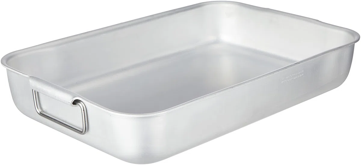Pentole Agnelli ALMA15045 Rostiera Rettangolare con Maniglie, Alluminio, Argento, 48.5 x 30 x 8.5 cm