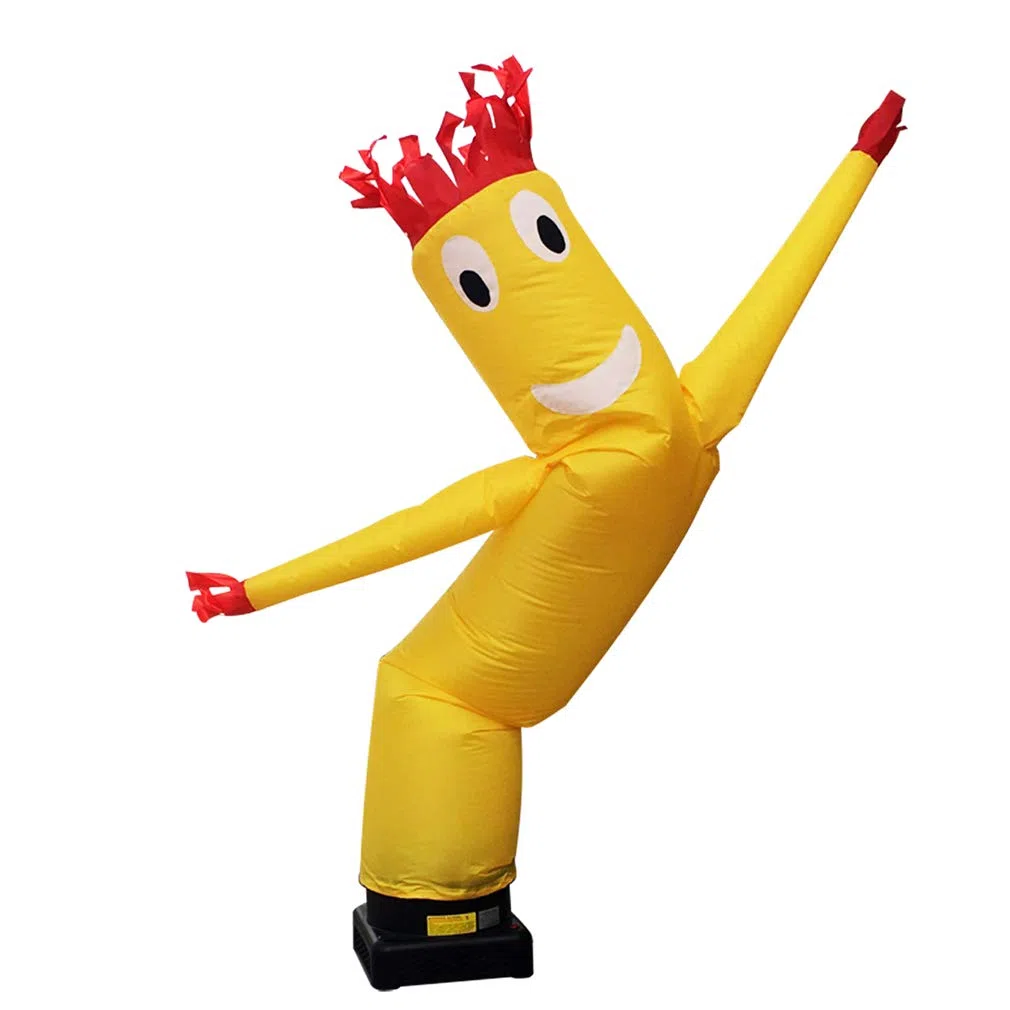 Pupazzo gonfiabile Sky Puppet Dancer – divertente e pazzo agitatore, tubo gonfiabile per pubblicità di festival (senza ventilatore) (giallo, 3 m)