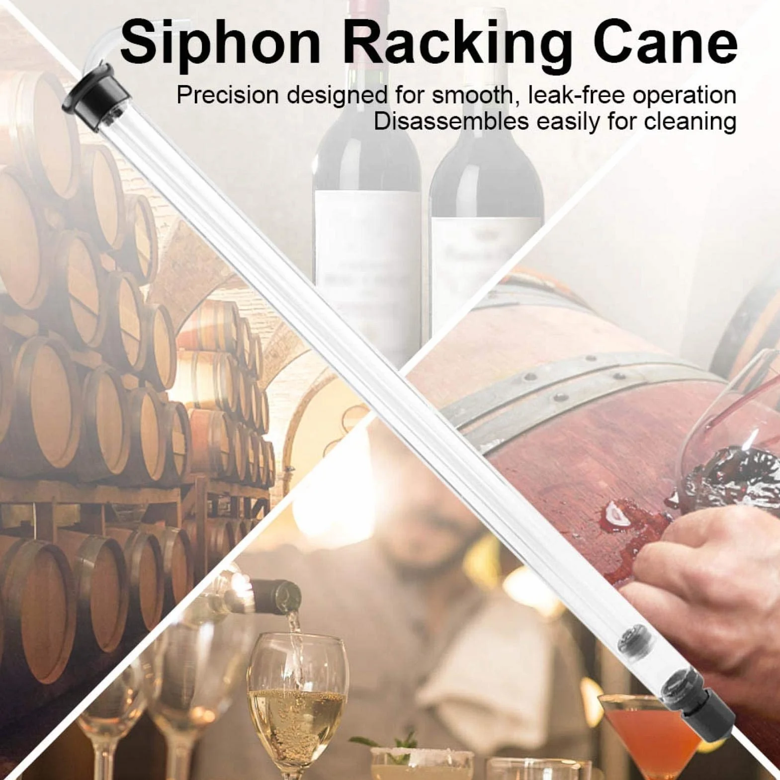 8 in Lunghezza Auto Sifone Racking per Birra Vino Secchio Bottiglia Damigiana con Tubi diAuto Sifone Racking Canna 13 Straws