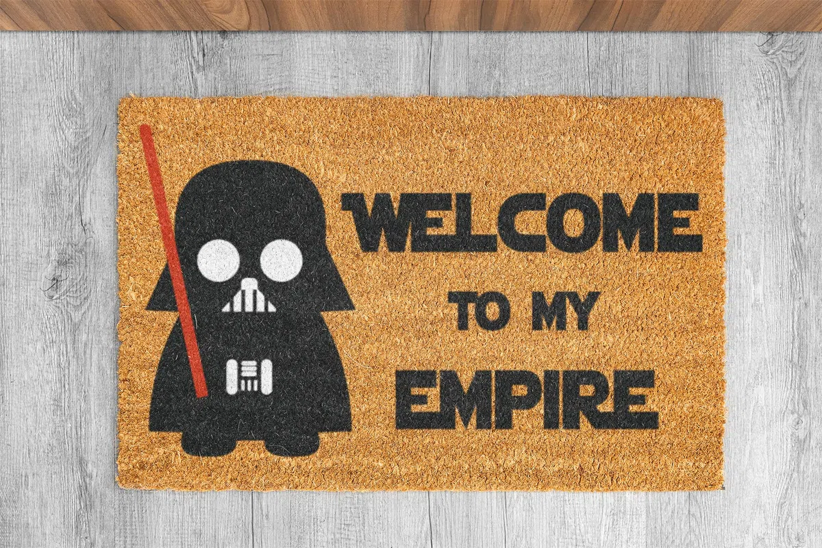 KOKO DOORMATS Zerbino Ingresso casa - Tappeto divertenti in fibra di cocco e base antiscivolo da PVC, da esterno e interno con misure 40x60cm (Welcome to my Empire)