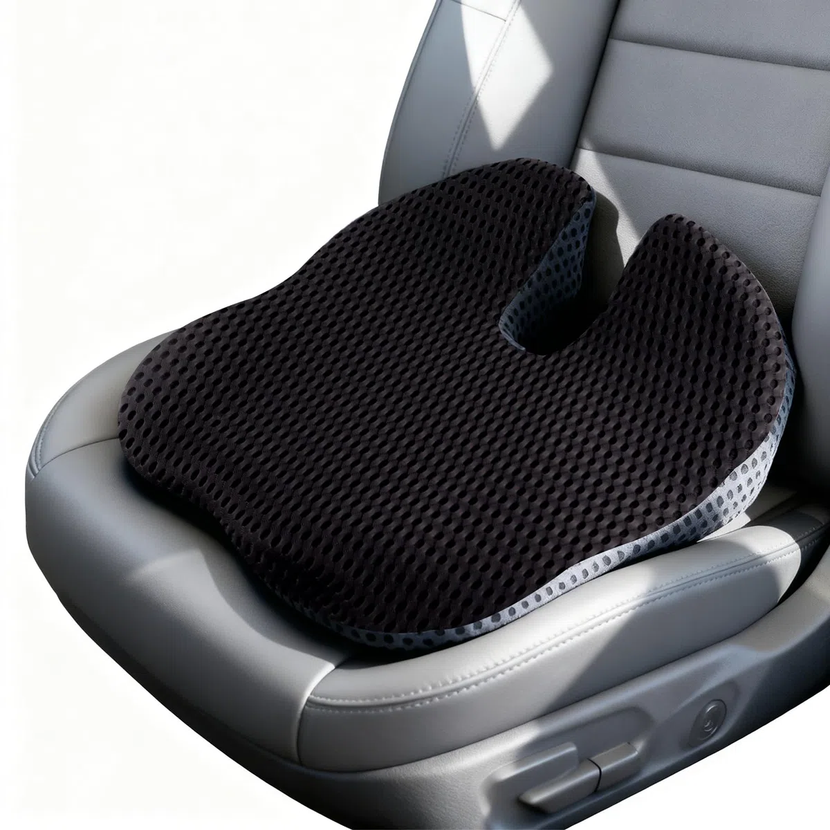 Veloray Cuscino per Sedile Auto Guidatore, Memory Foam Cuscino Ergonomico, Cuscino per Coccige e Sciatica, Per alla Maggior Parte Delle Auto, SUV, Camion e Furgoni - Nero