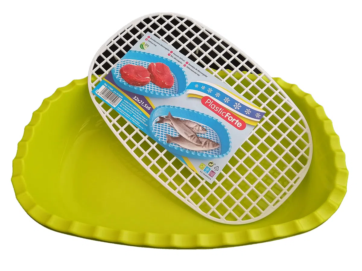 Vassoio Sbrinamento Cibo Contenitore Plastica Griglia Sbrinamento Rapido (Verde)