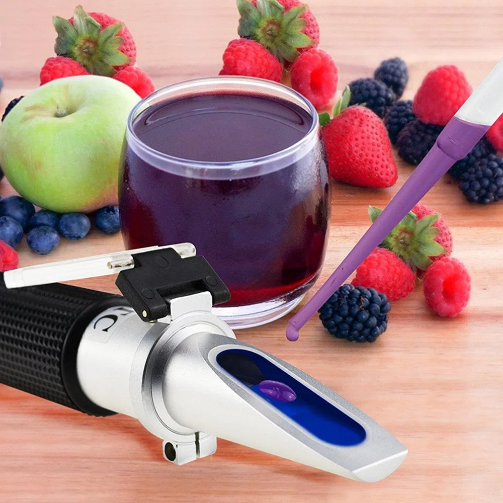 Rifrattometro di Contenuto zuccherino, Rifrattometro di 0-32 Rifrattometro di Vino Brix per la misurazione del Contenuto di Zucchero con rifrattometro ATC a Mano