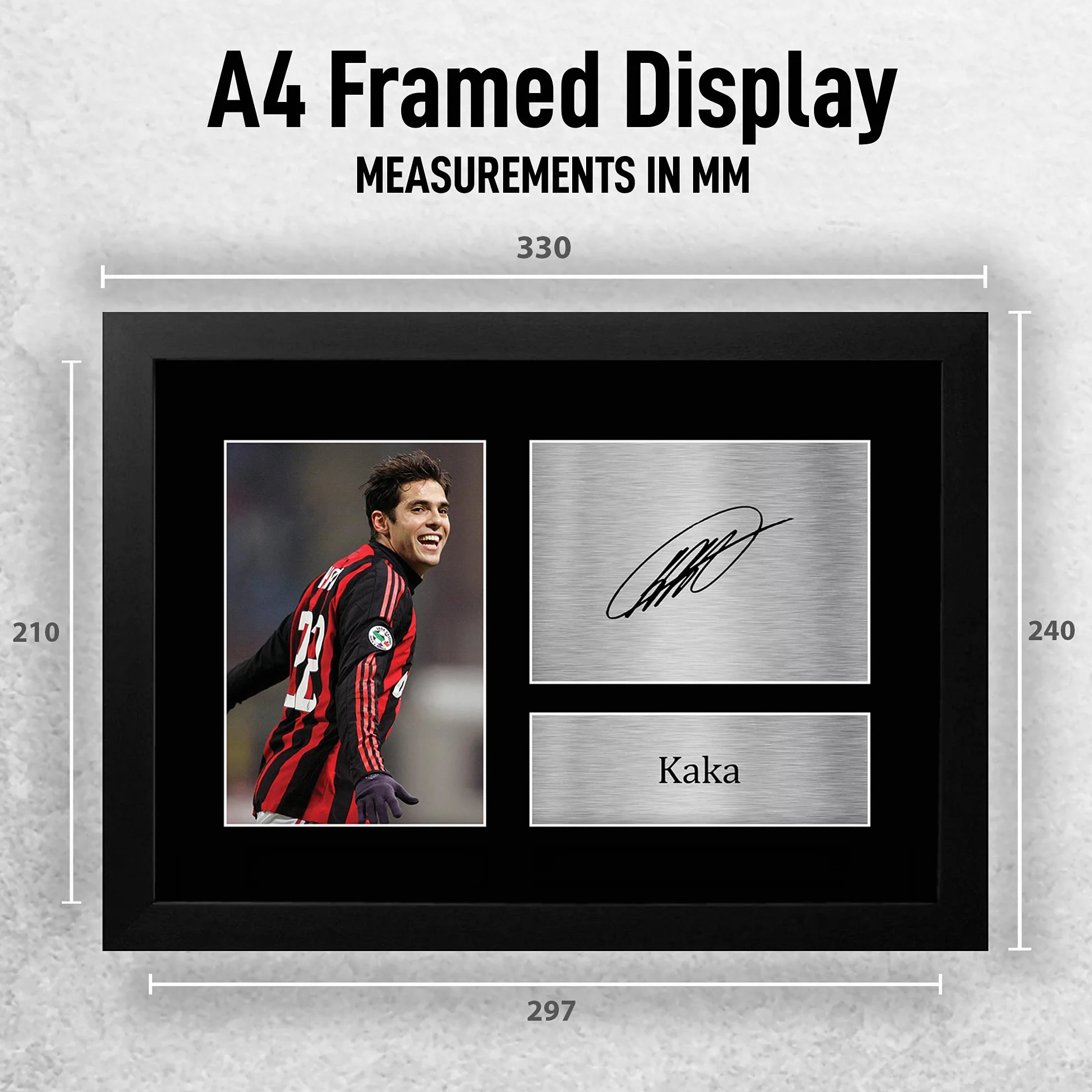 HWC Trading FR A4 Kaka A C Milan Regali Stampati Autografo Firmato Foto Per Gli Appassionati Di Calcio E Sostenitori - A4 Framed