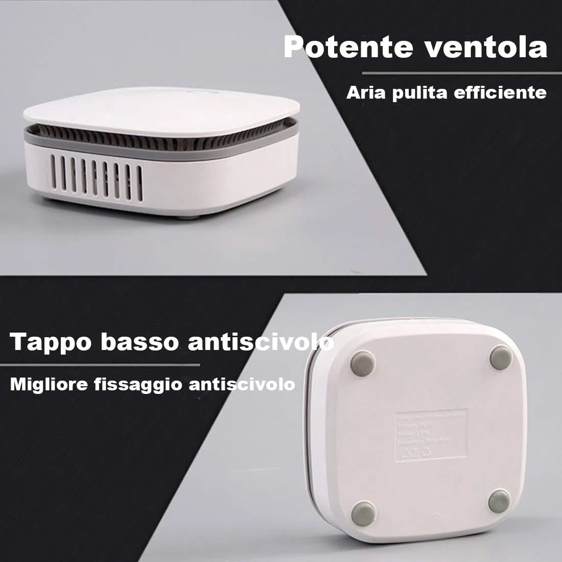 Purificatore D'Aria All'Ozono, Mini Generatore di Ozono, Sterilizzatore Deodorante per Ozono, Deodorante per Ambienti Agli Ioni di Ozono, Adatto per Auto, Frigoriferi, Cucine