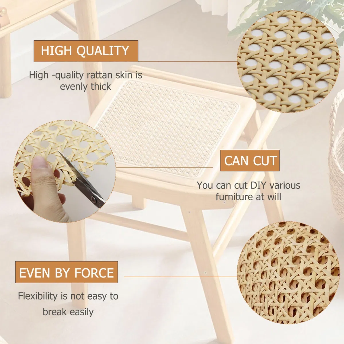 Rattan 42x100cm Paglia di Vienna Può Essere Tagliato Rattan Rotolo Impermeabile Fettuccia in Rattan per Mobili Adatto per Progetti Fai da Te di Sedie Armadi Tavoli Letti Sottobicchieri