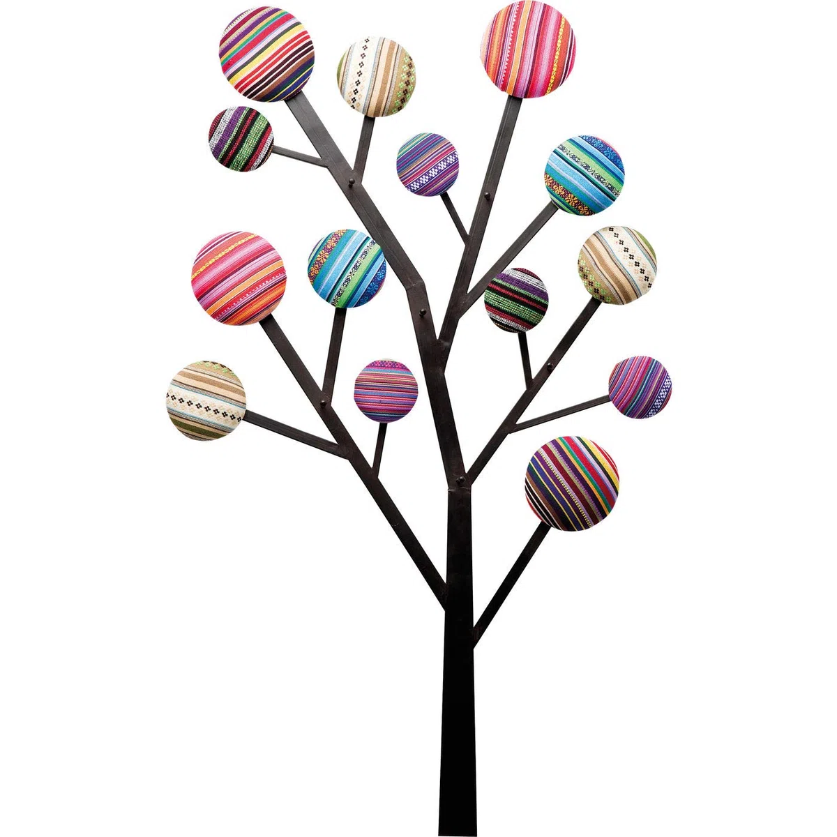 Kare Design Appendiabiti Bubble Tree, Forma Albero, Multicolore, 111X65X7Cm, 6 Ganci Ornamentali Tipo Bottoni