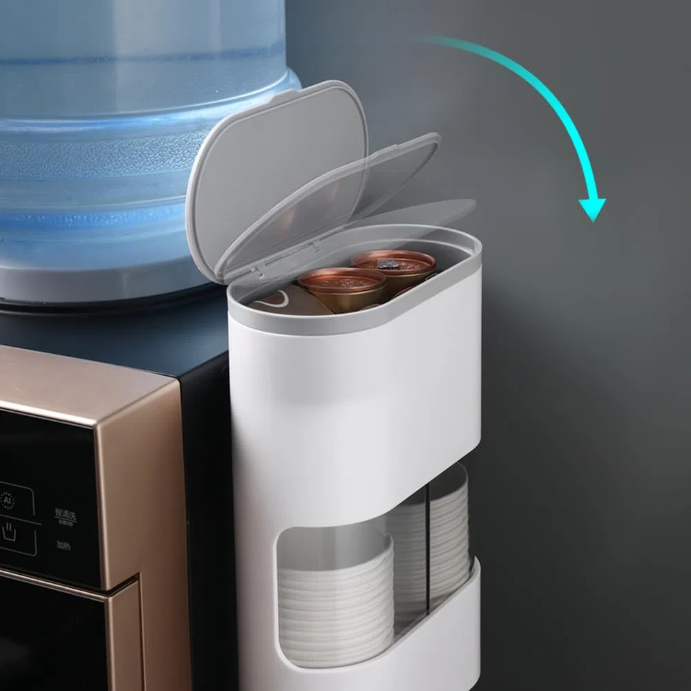 MH - Supporto per Bicchieri di Carta,Distributore di bicchieri monouso,Dispenser Bicchieri(grigio)