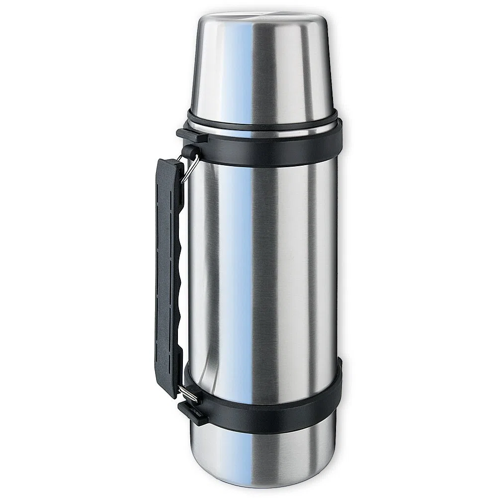 Isosteel VA-9553Q Thermos in Acciaio Inox 1,0 L con Sistema Quickstop, Manico e Bicchiere