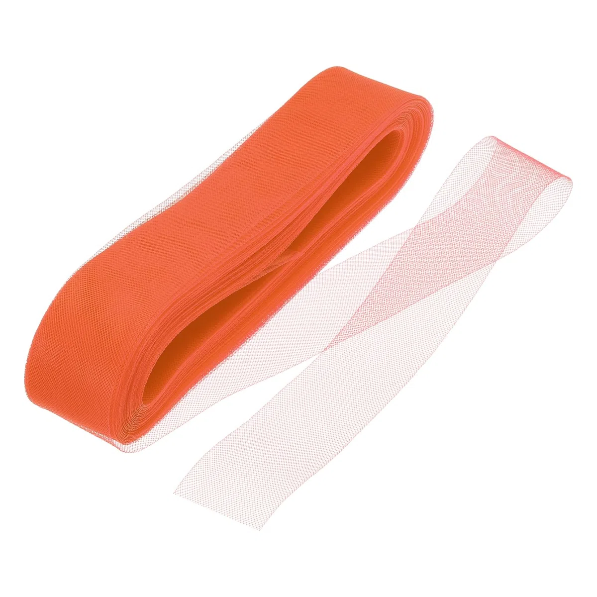 sourcing map Treccia rigida in crine di cavallo, 50 metri, larga 5 cm, per disossare abiti da sposa, abiti da ballo, accessori per abiti formali, arancione fluorescente