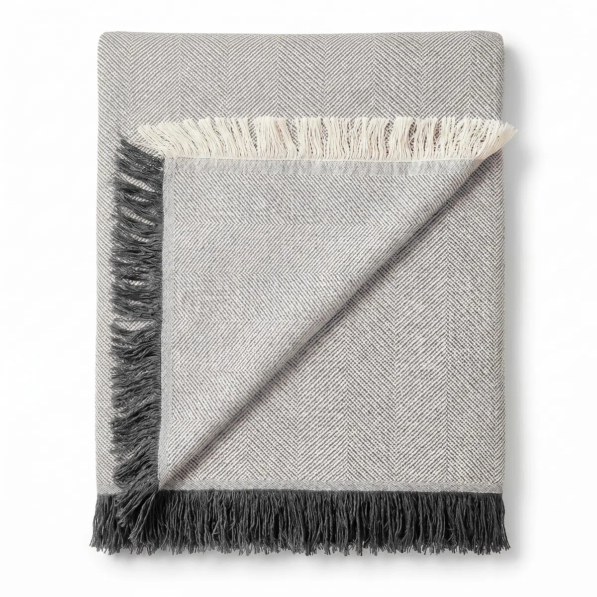 Martina Home Foulard, Tela, Ecru/Grigio, 230x260 cm