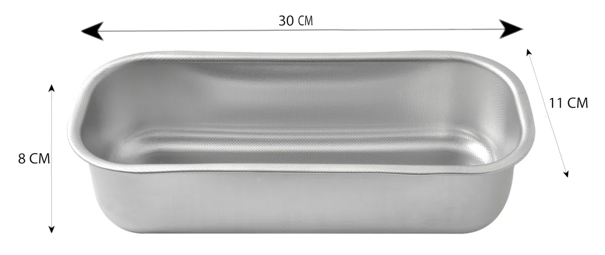 Steel Pan Plumcake Nonstick in Acciaio Inox 18/10 30x11cm