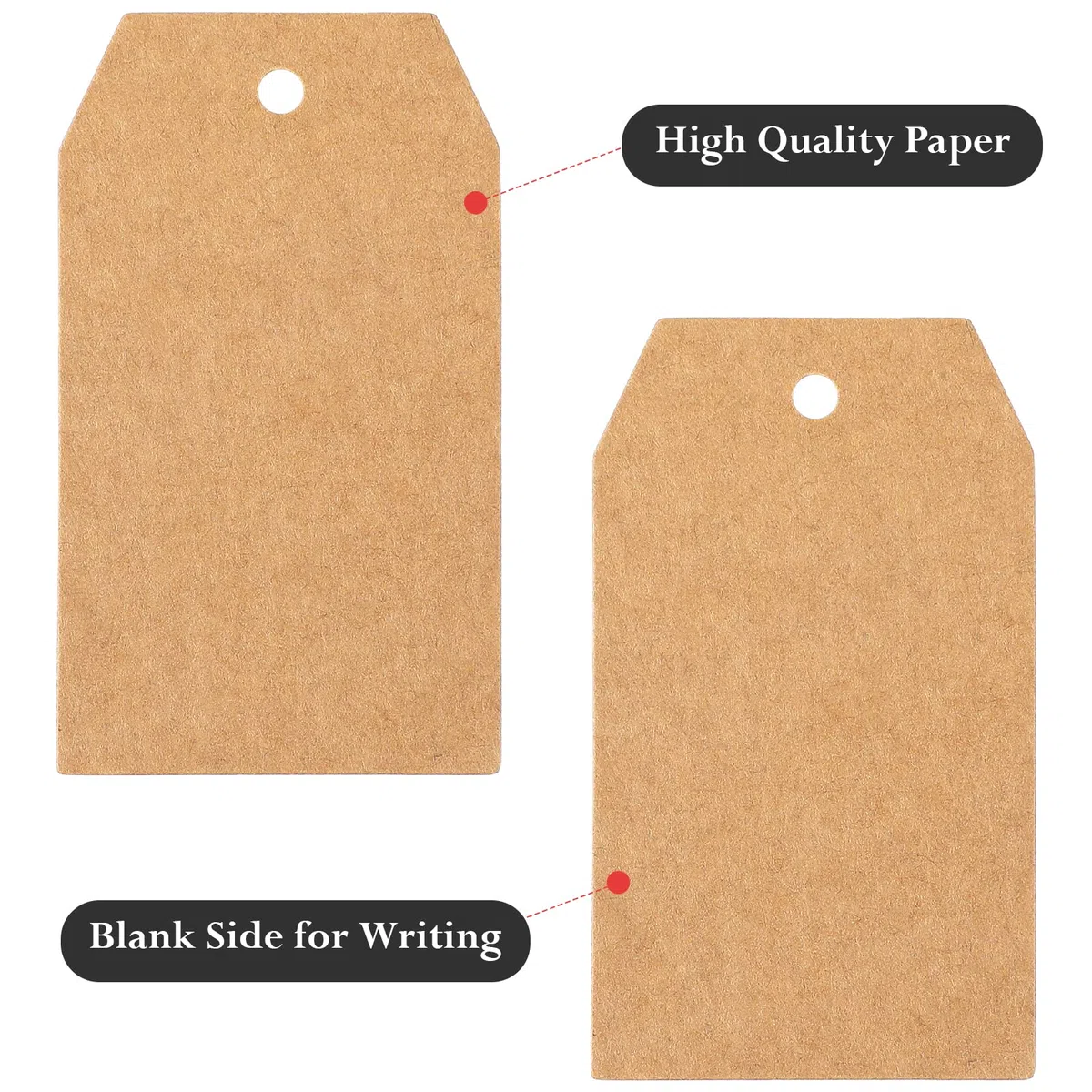 200 pezzi Etichette in Carta Kraft Tag Regalo Cartoncino 7x4CM e 30M Spago di Iuta, per Natale Compleanno Bomboniere Artigianato (Marrone)