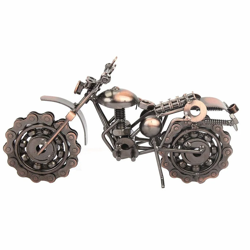 Hilitand Motorrad Modell, Eisen Vintage Motorrad Modell für Desktop Dekoration Bronzo Motorrad Ornamente