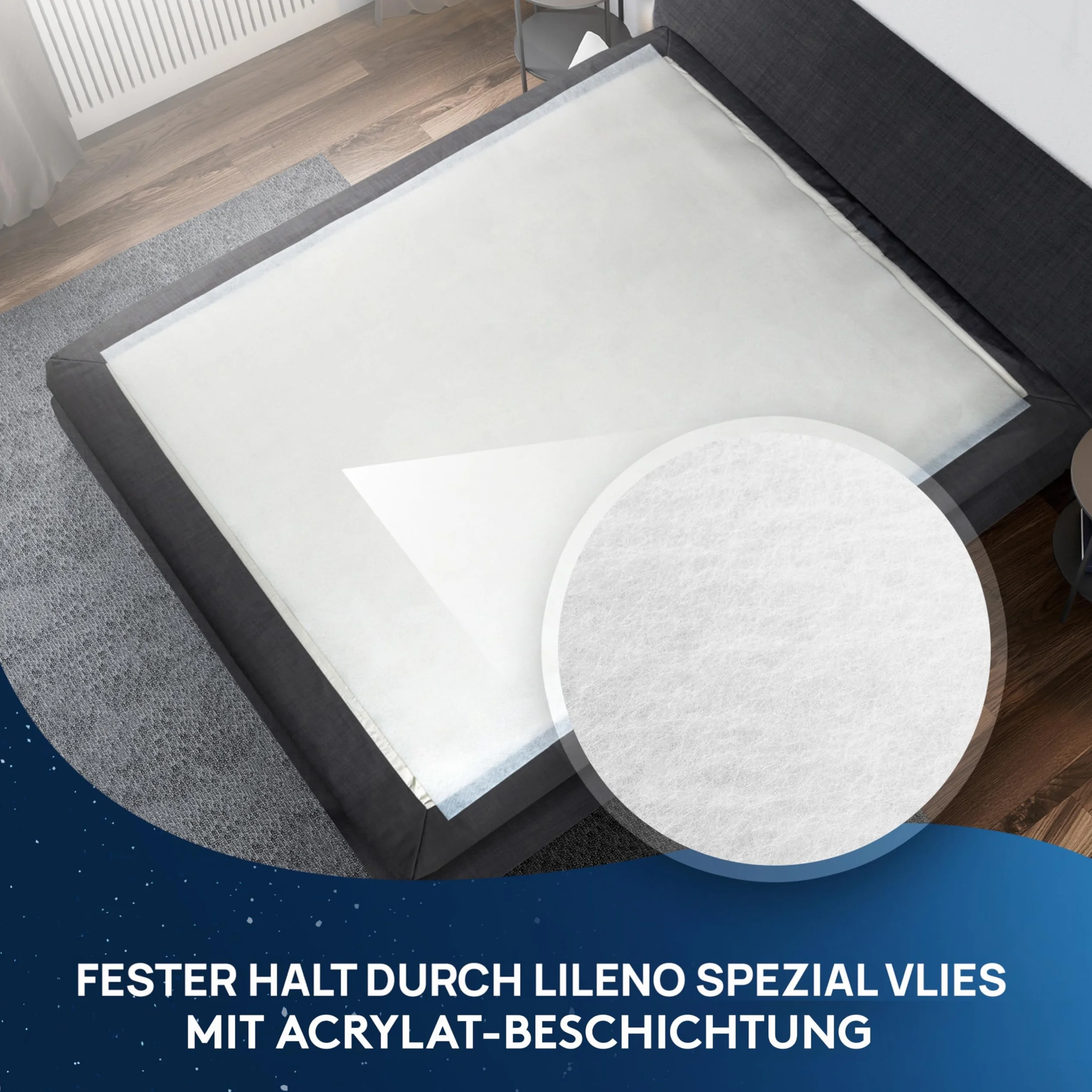 LILENO HOME Coprimaterasso antiscivolo, coprimaterasso utilizzabile anche come coprimaterasso, 140 x 170 cm