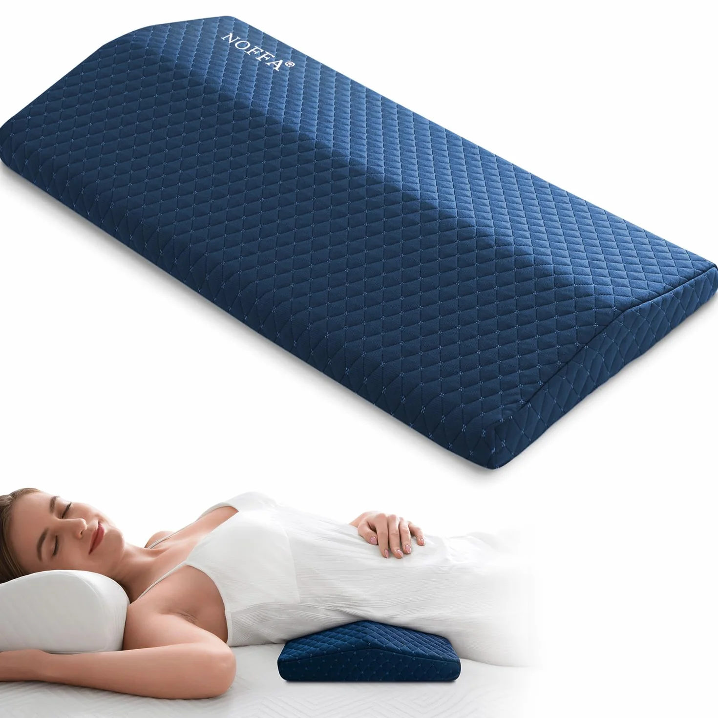 Cuscino Lombare Dormire, Cuscino Schiena Letto, Cuscino Lombare Letto in Memory Foam, Supporto Ortopedico per Schiena, Durezza/Altezza Regolabile