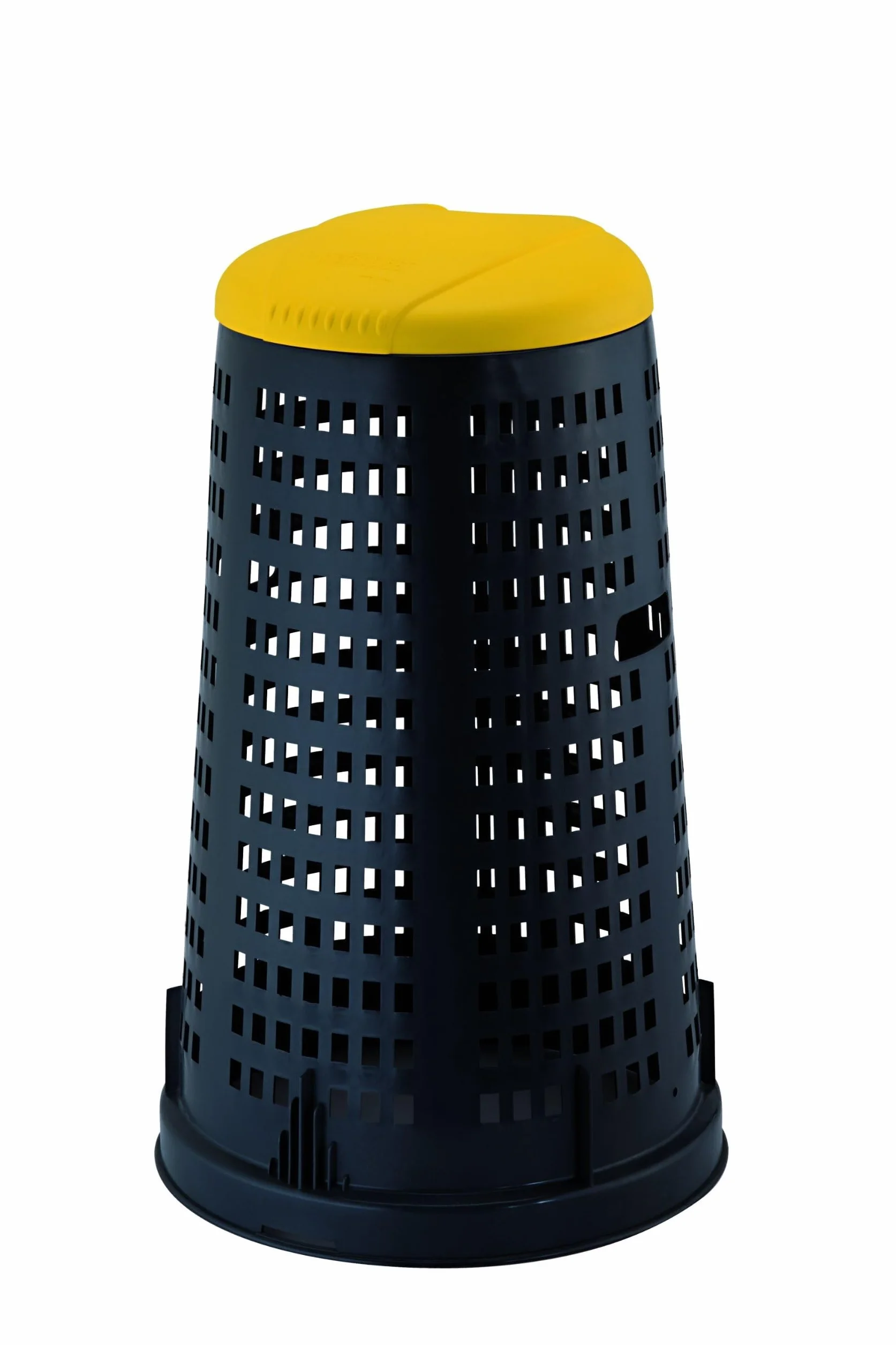 Stefanplast Trespolo con Coperchio, Nero/Giallo, 53x53x87 cm