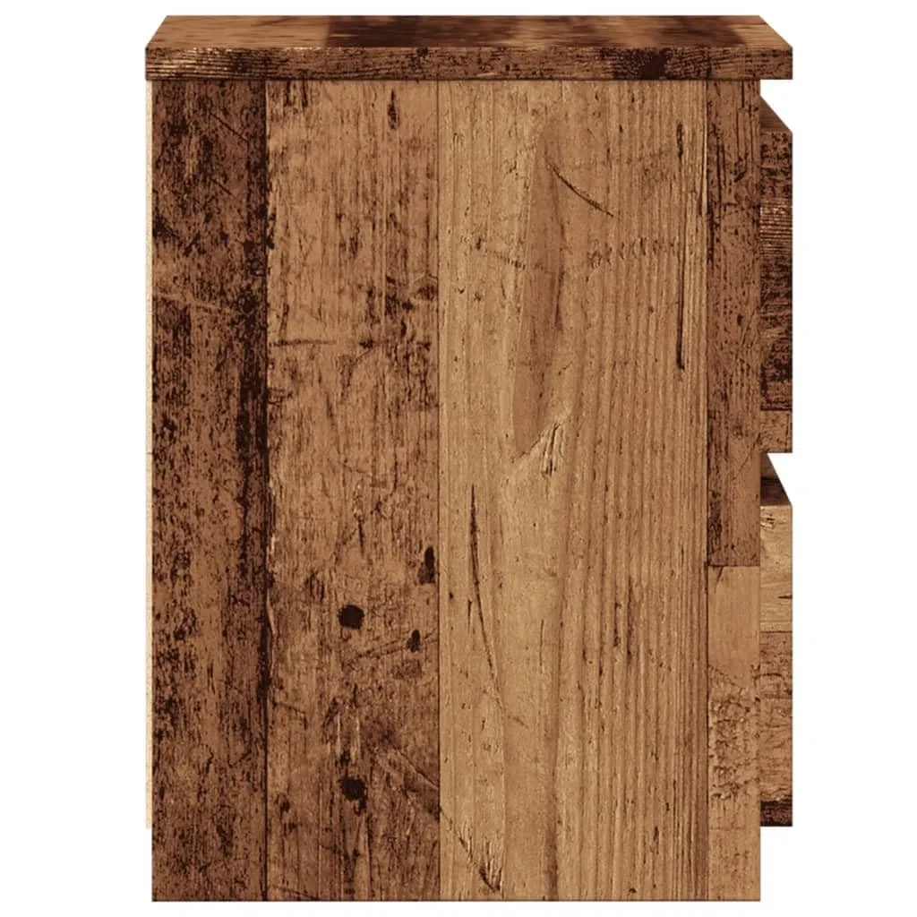 vidaXL Comodini 2 pz Legno Antico 30x30x40 cm in Legno Multistrato