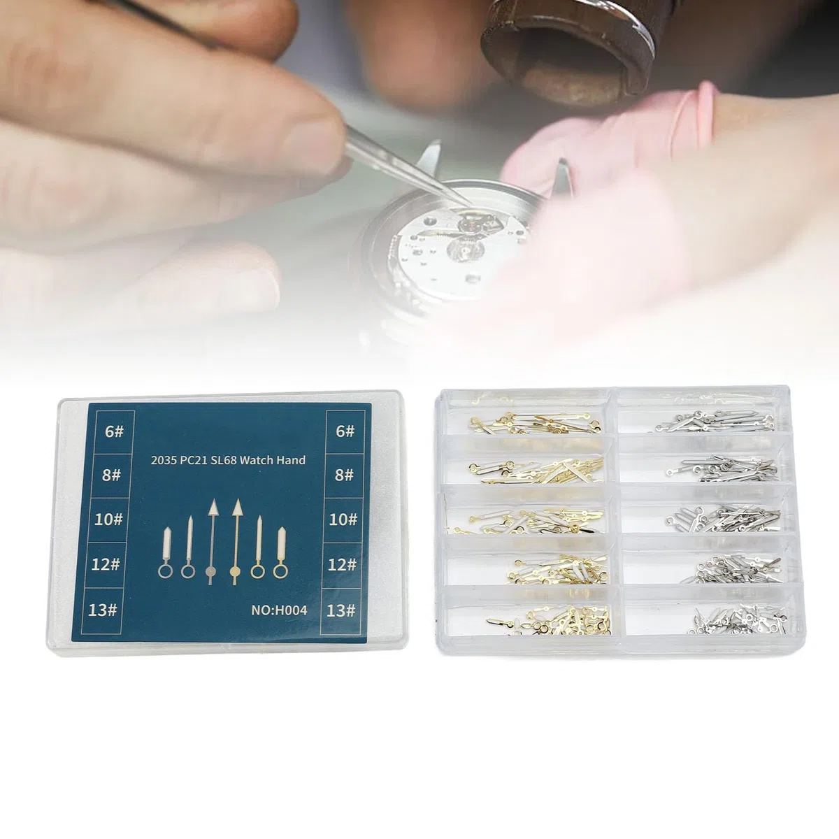 Lancette per orologi in metallo di altissima qualità di ricambio per orologi al quarzo per PC21 SL68 ore di lancetta dei secondi (oro brillante)