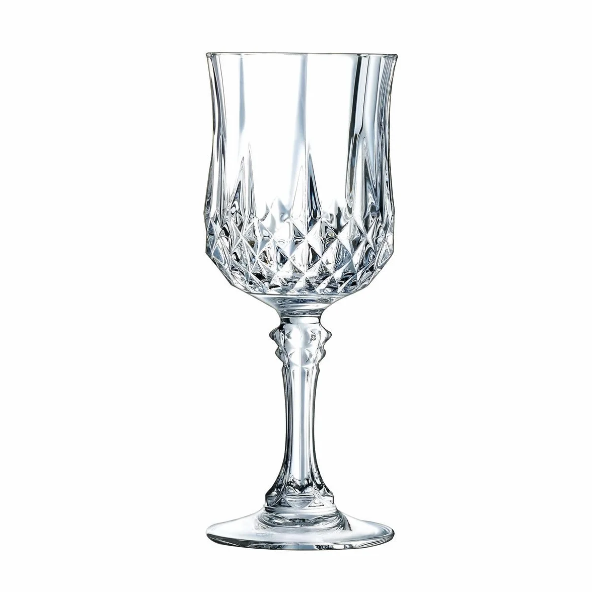 Cristal d'Arques Paris - Collezione Longchamp - 6 bicchieri da vino da 17 cl in Kwarx, brillantezza, trasparenza, modellature iconiche, realizzati in Francia adatto alla vendita online.