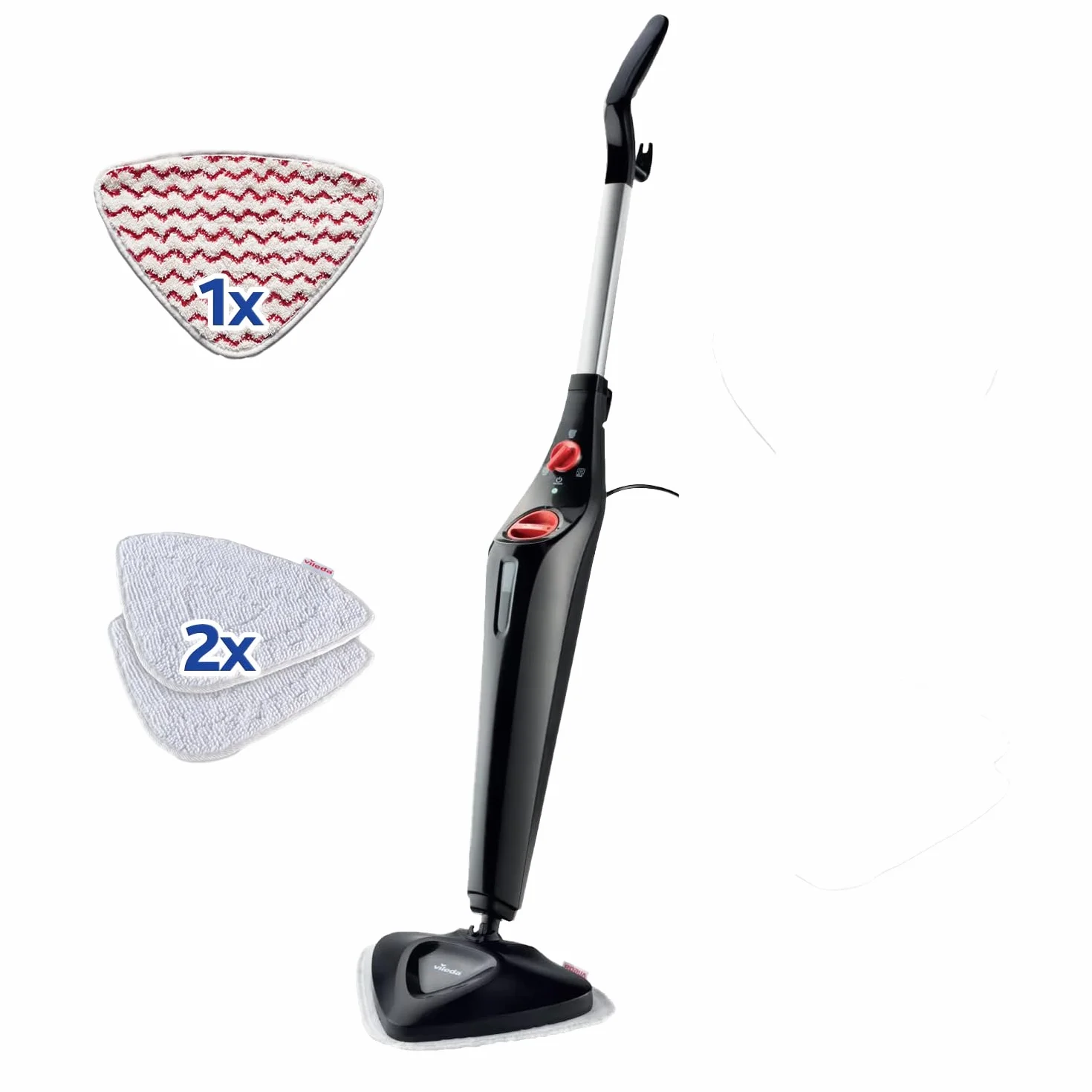 Vileda Steam PLUS con Power Pad|scopa a vapore|pulizia e igiene con il vapore|elimina fino al 99.9% dei batteri e virus|ideale per tappeti, moquette e tutti i tipi di pavimento|senza uso di detergenti