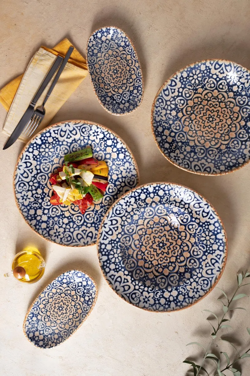 Bonna Piatto di pasta - Alhambra - Porcellana - 24 cm (400cc) - set di 2
