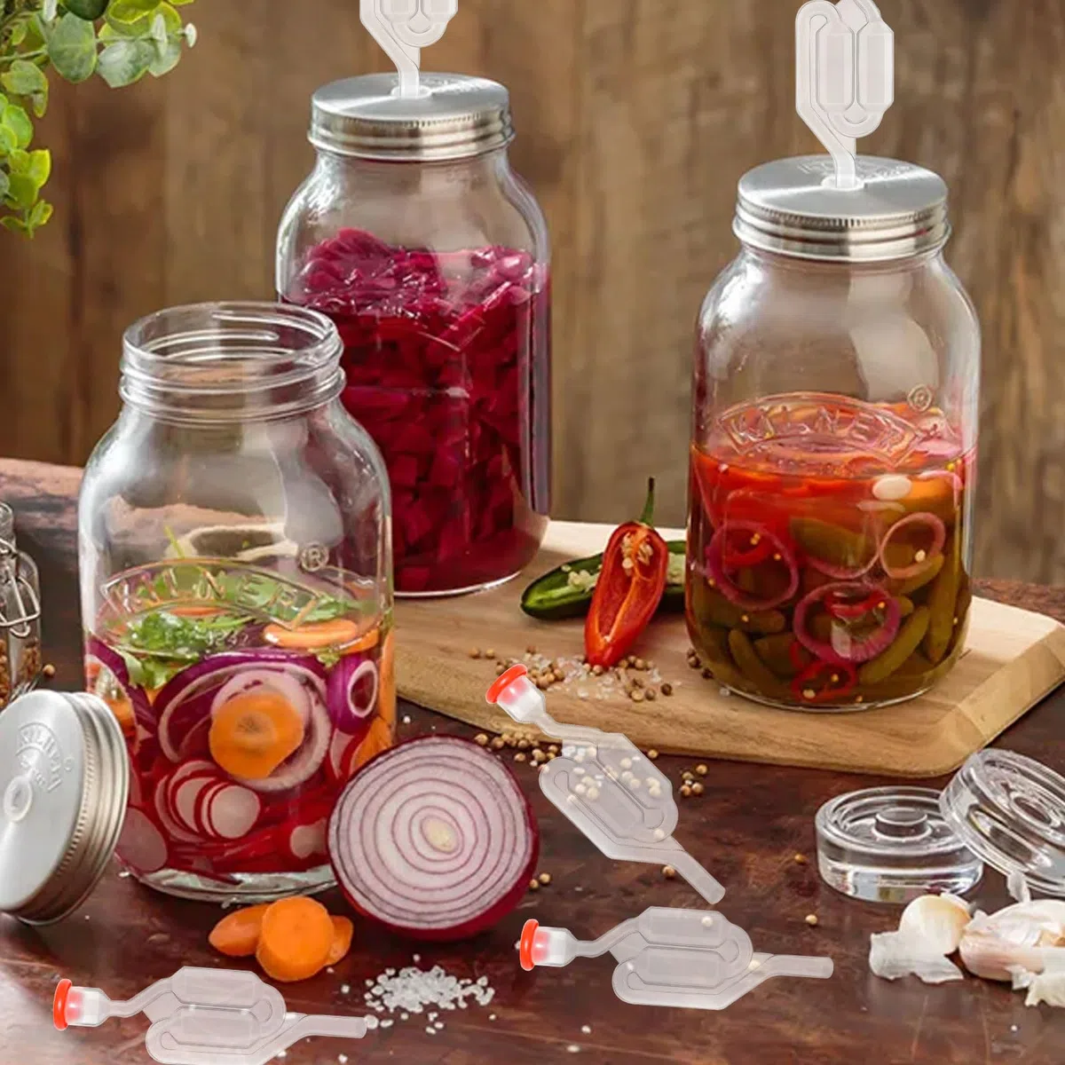 Tubicini di Fermentazione 5Pcs Valvole Sigillate Airlock Gorgogliatore Fermentazione Airlock Trasparente in Plastica da 10 mm con Tappo per Kit di Fermentazione per Birra Fatta in Casa