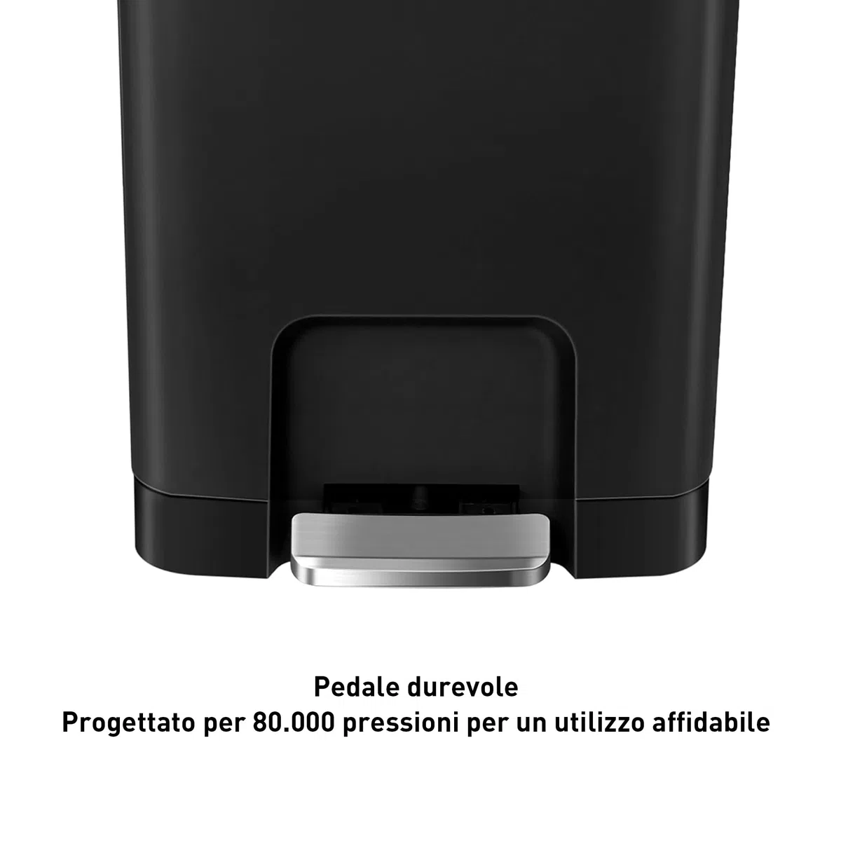 EKO HANA | Pattumiera da bagno e cucina nera da 15 litri con pedale e chiusura ammortizzata | Pattumiera compatta e moderna per bagno o cucina