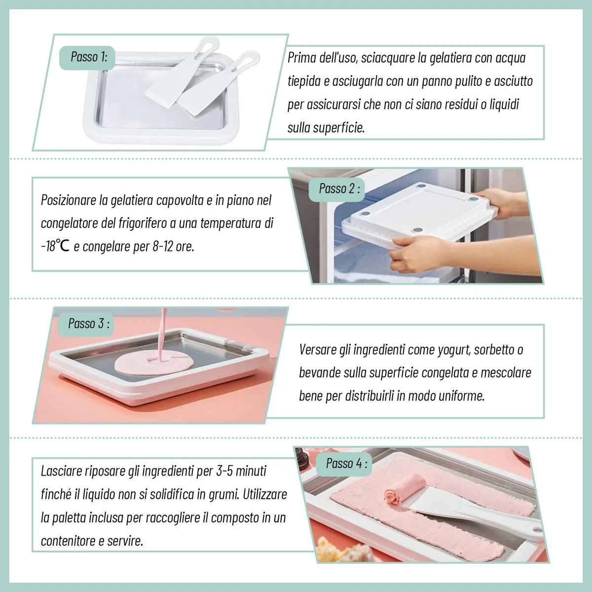 Macchina per il Gelato, Gelateria Con 2 Spatole, 26 x 21cm Macchine per gelato Soft Yogurt, gelato fatto in casa fai da te, Macchina Gelato Casa (Bianco, One Size)