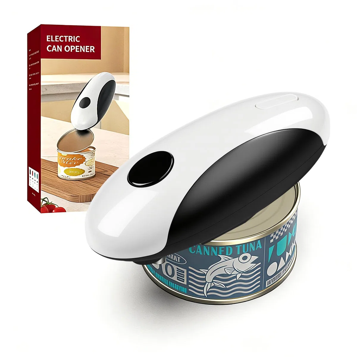 Apriscatole elettrico automatico, portatile, ricaricabile, con magnete per tutte le lattine, ricarica di tipo C, senza fili, per casa e campeggio (16 x 6,5 x 5,5 cm)