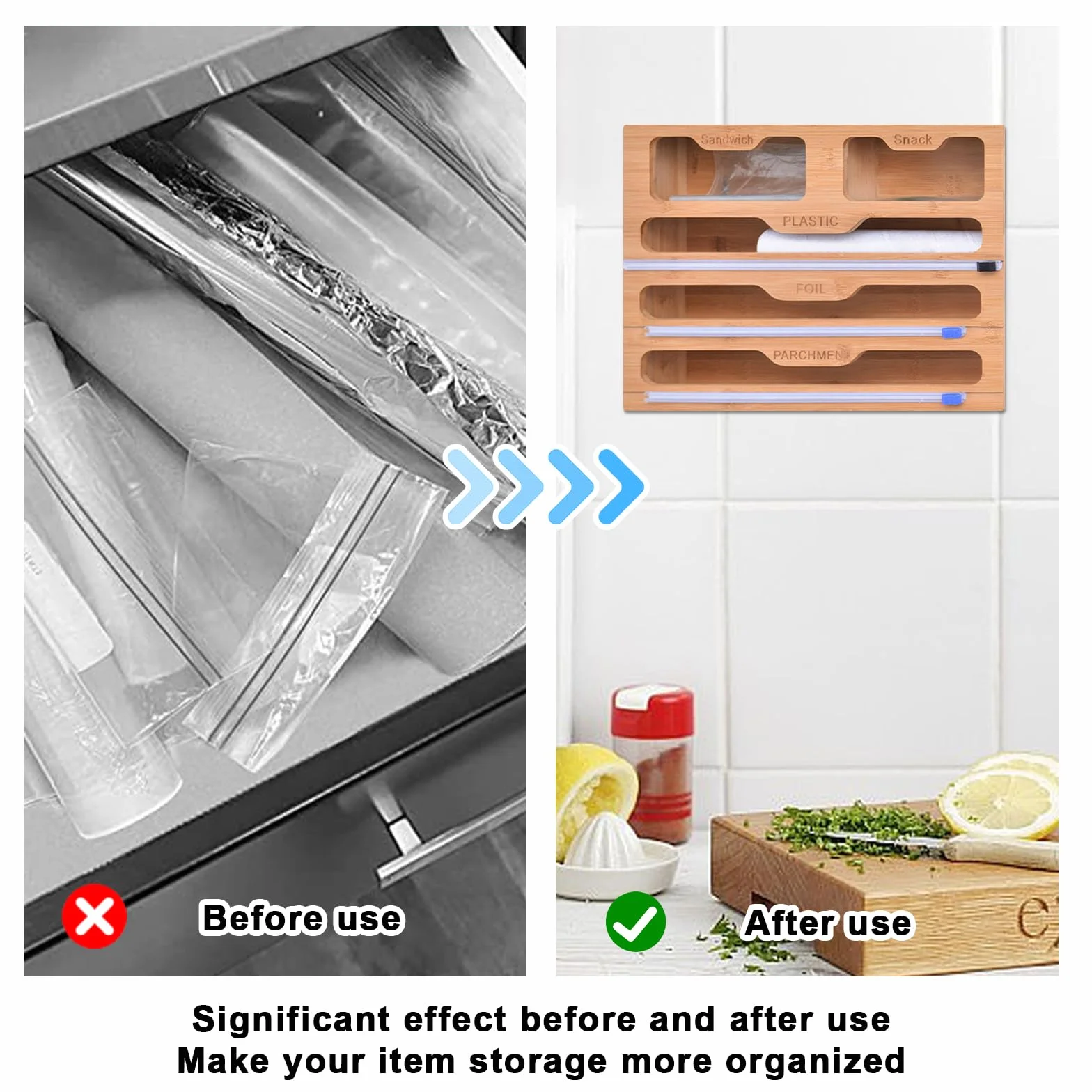 Vegena Taglierina 5 in 1 con taglierino, dispenser di pellicola con taglierino, cassetto di pellicola, pellicola trasparente, dispenser di pellicola trasparente e taglierina per cassetto, tagliafogli