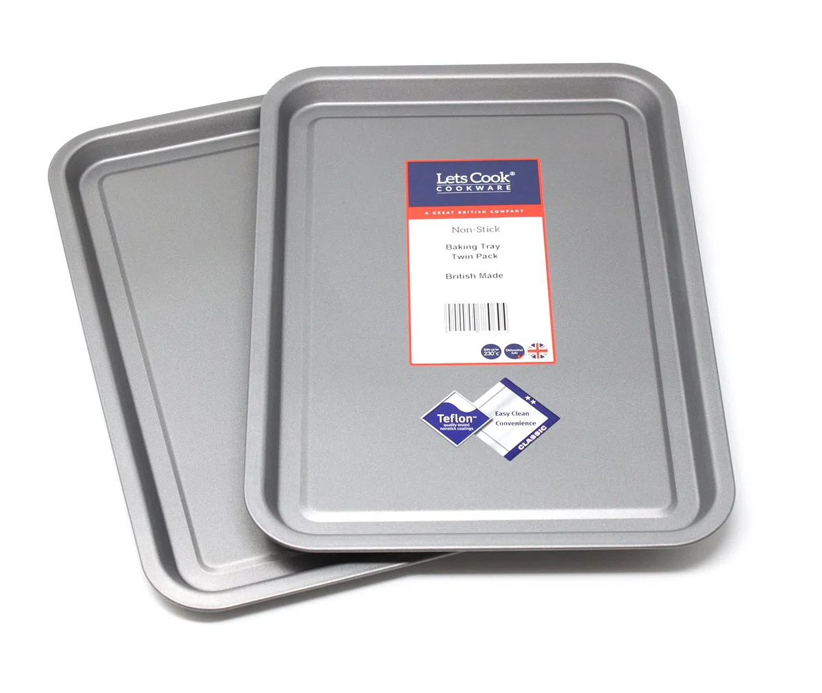 Teglie da forno da 32 cm, confezione doppia (set da 2), Teflon antiaderente, prodotto nel Regno Unito