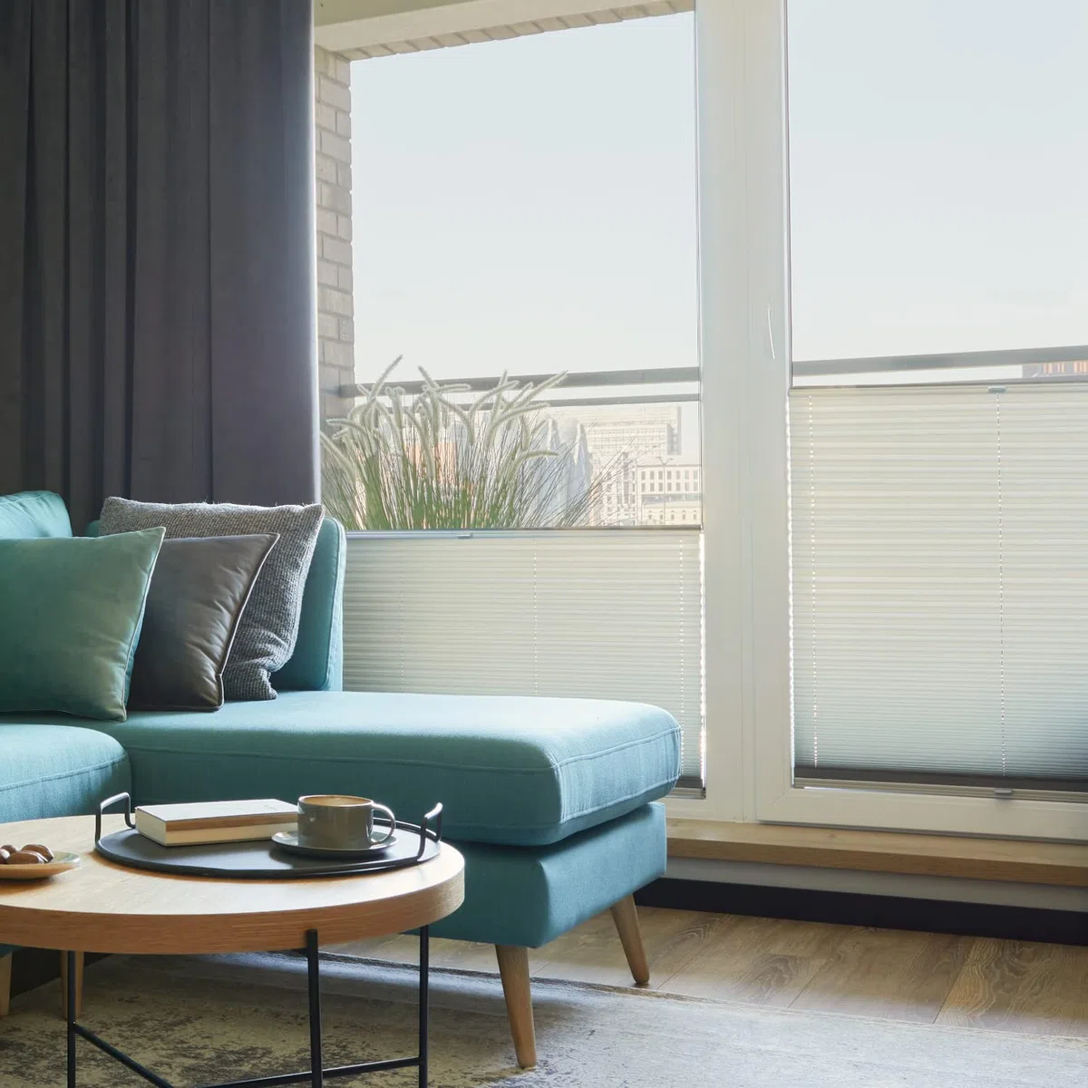 Estika Tenda plissettata su misura senza forare - larghezza 30-129 cm, altezza 150-230 cm - tessuto in 23 colori, profilo in 5 colori - per interni, per finestre, fissaggio a morsetto (Klemmfix)
