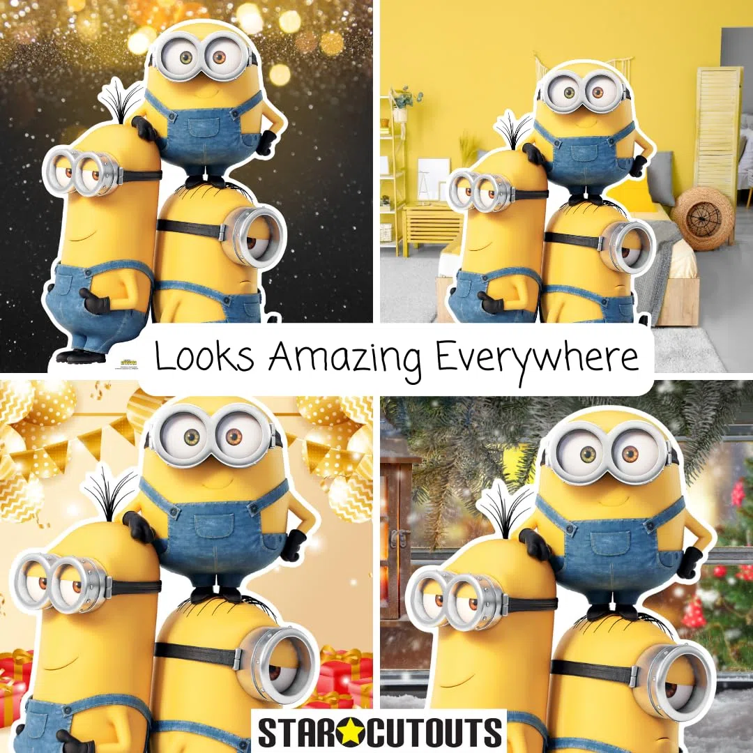 Star Cutouts SC4123 Kevin Bob e Stuart Minions Cartone Cutout Toys, Minion Party, Decorazioni per la stanza e il compleanno