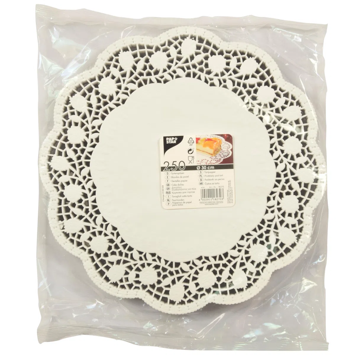Papstar 18270 - Sottotorta Rotondo in Carta, ø 30 cm, 250 Pezzi, Colore: Bianco