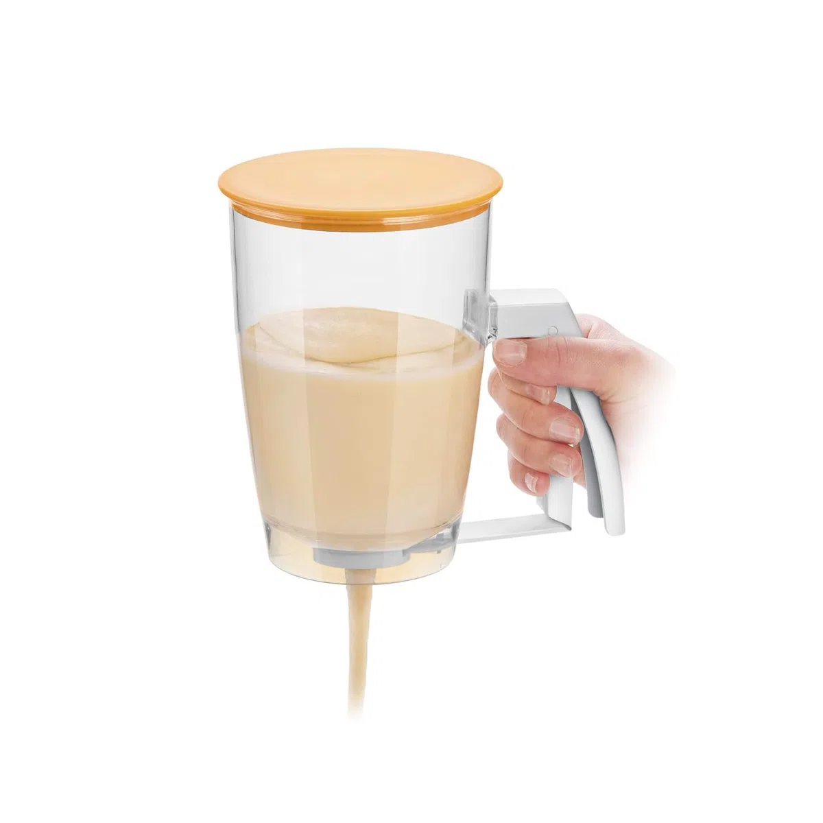 Erogatore Manuale per Pastella con Dosatore Preciso e Coperchio - Dispenser Ideale per Pancake, Crepes e Muffin, in Plastica Resistente, Lavabile in Lavastoviglie, 1L