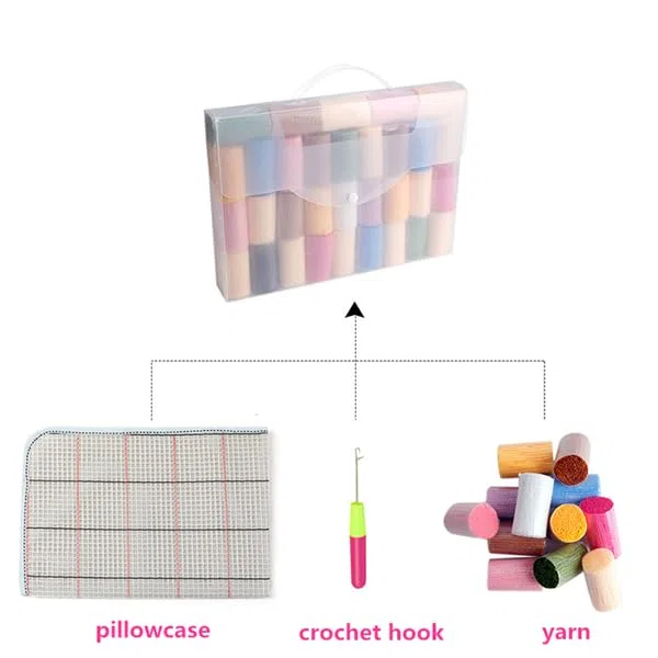 Kitquiver Kit di Ganci a Chiusura per Cuscino Koala Set per Cuscini con Gancio di Chiusura 43X43cm DIY Cuscini Artigianali Kit Ricamare Cuscini Federa per Cuscino per Divano per Adulti e Principianti