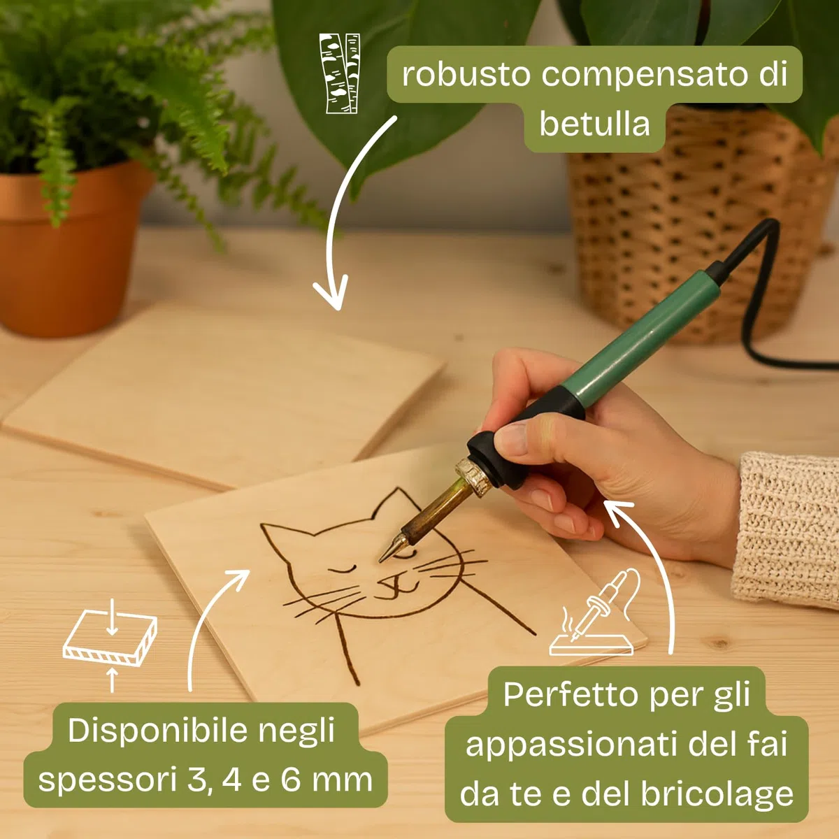 10 pezzi fogli di compensato di betulla (A3, 420 x 297 x 3 mm), di alta qualità, per lavori di bricolage, tagli in legno, modellismo