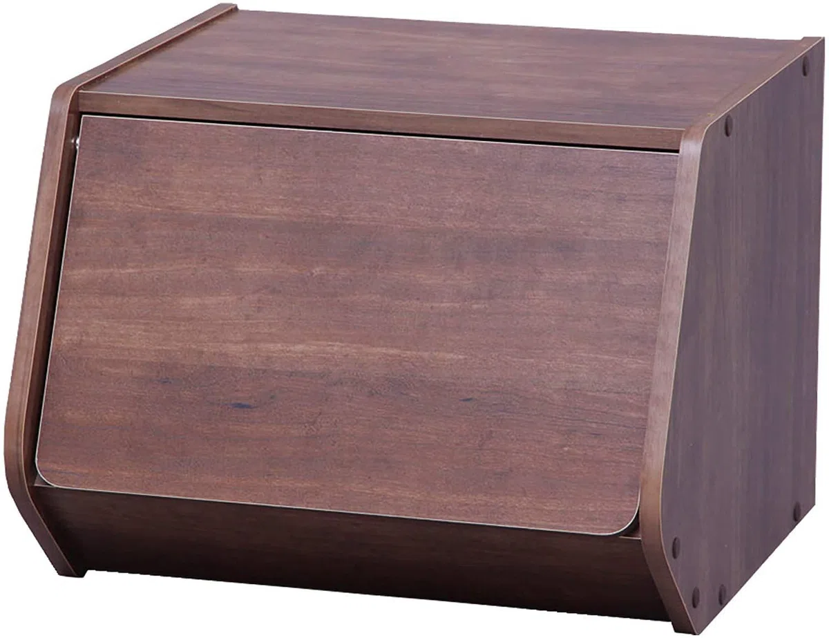 Iris Ohyama, Armadio con anta a libro/Armadio in legno con anta/Mobili laterali/Armadietto portaoggetti, Modulare,Design, Ufficio, Casa - Stack Box - STB-600D - Marrone