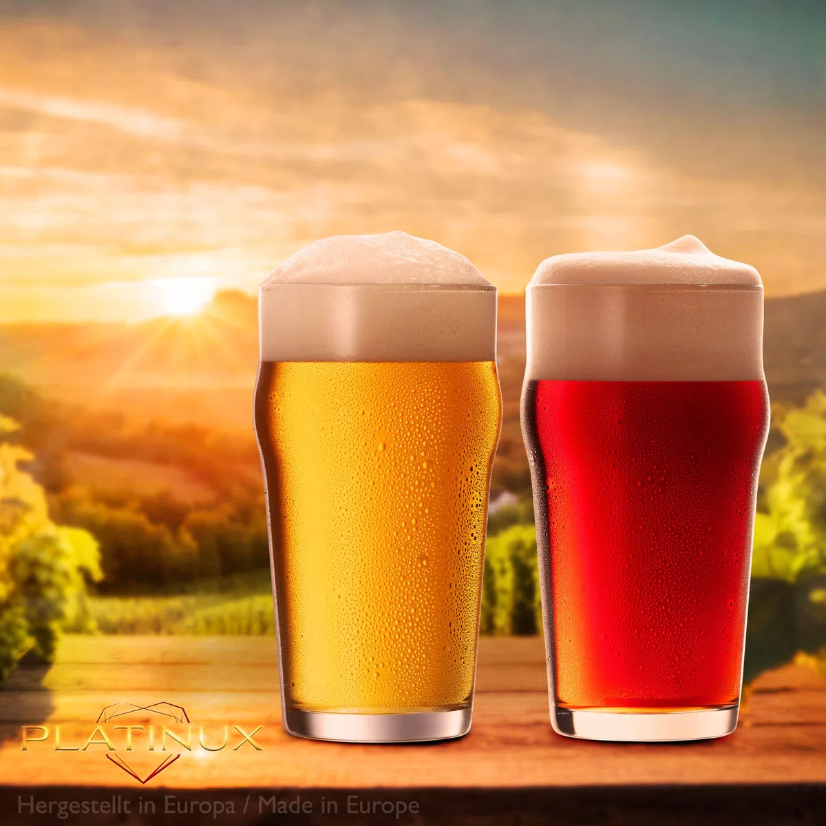 PLATINUX Set di 6 bicchieri da birra da 500 ml (max. 568 ml), boccali da birra in vetro per birra