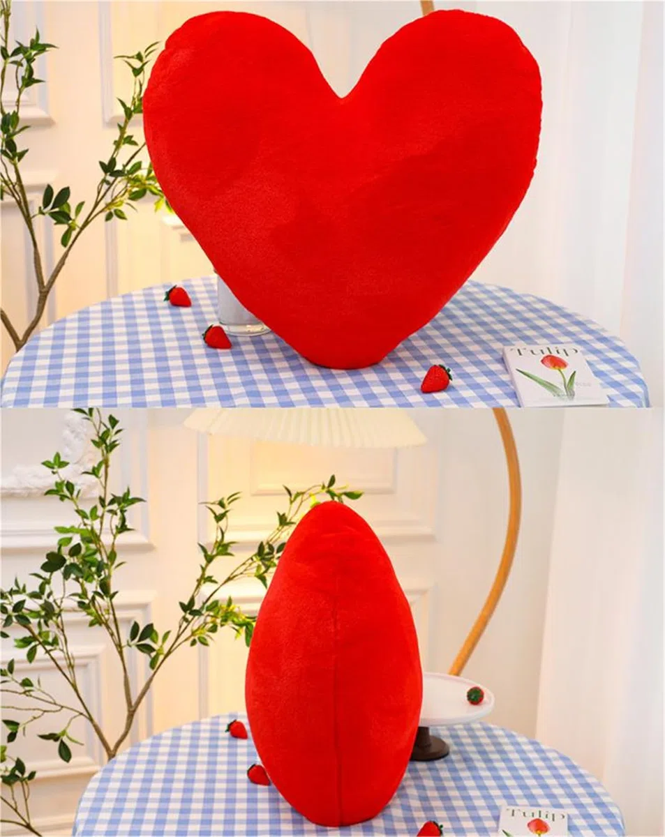 Cuscino a cuore, per cameretta dei bambini, a forma di cuore, per ragazze e ragazzi, decorazione per la camera da letto (cuore rosso, 40 cm)