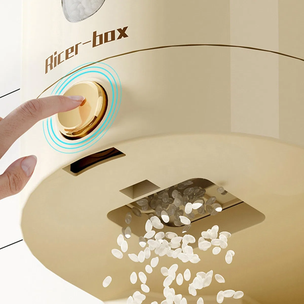 lyanny Contenitore Riso - Dispenser Ermetico Capacità 5 Kg - Con Misurino Incluso Contenitore Per La Conservazione Dei Cereali - Per Casa, Cucina E Piano Di Lavoro Cereali, Avena, Soia, Mais E Cibo