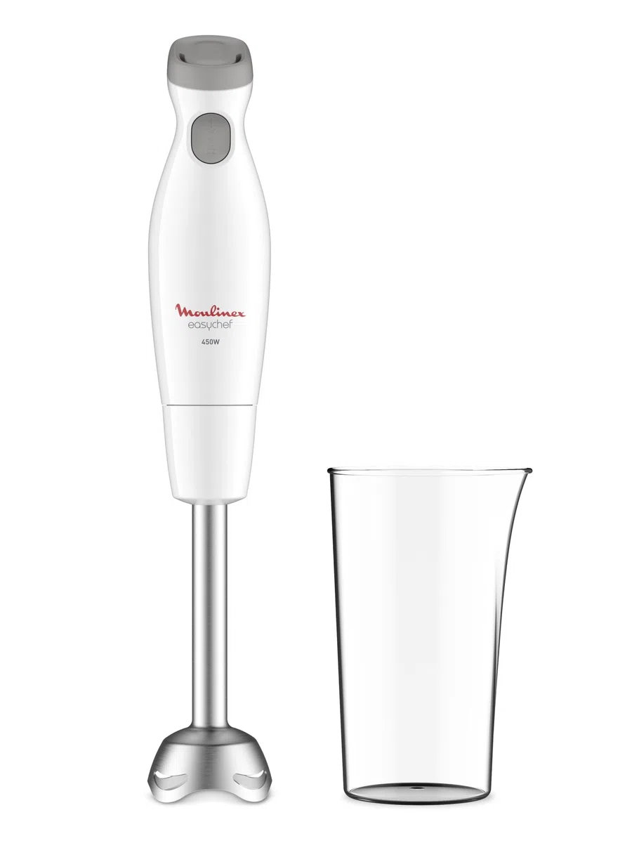 Moulinex Easy Chef, Frullatore a Immersione, 450 W per risultati rapidi, impugnatura ergonomica, design robusto, nero, DD4511