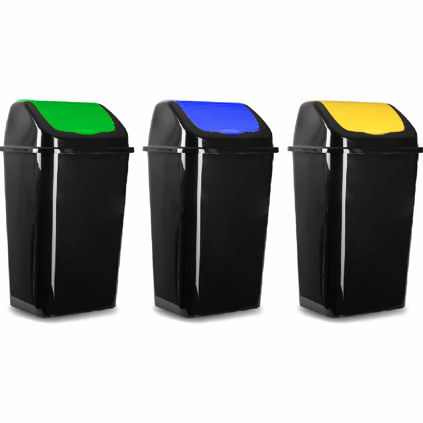 Acan Tradineur - Pattumiera con coperchio basculante per riciclaggio, in plastica, capacità: 30 litri, riciclaggio per plastica/metallo, 59 x 40 x 33 cm