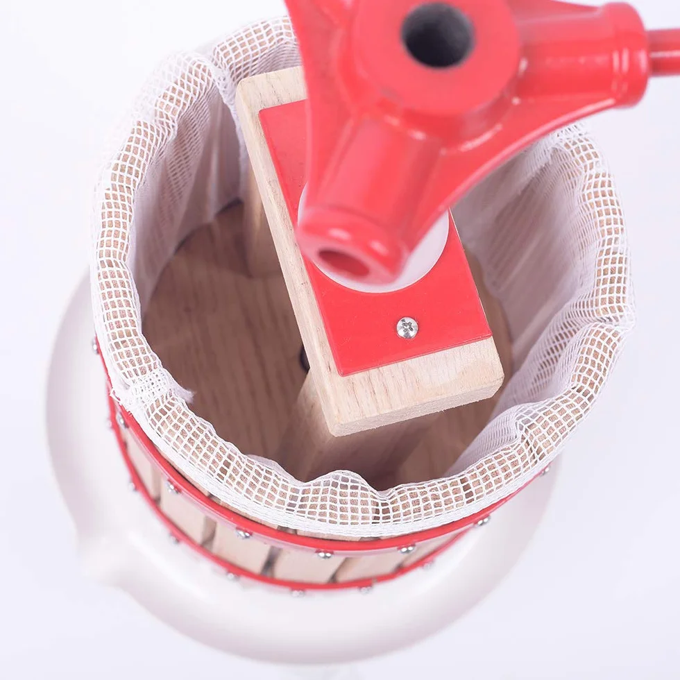 LZQ - Pressa per frutta da 6 l, spremiagrumi e pressa per frutti di bosco, mele, vino, macinino meccanico per frutta, con panno per filtrare